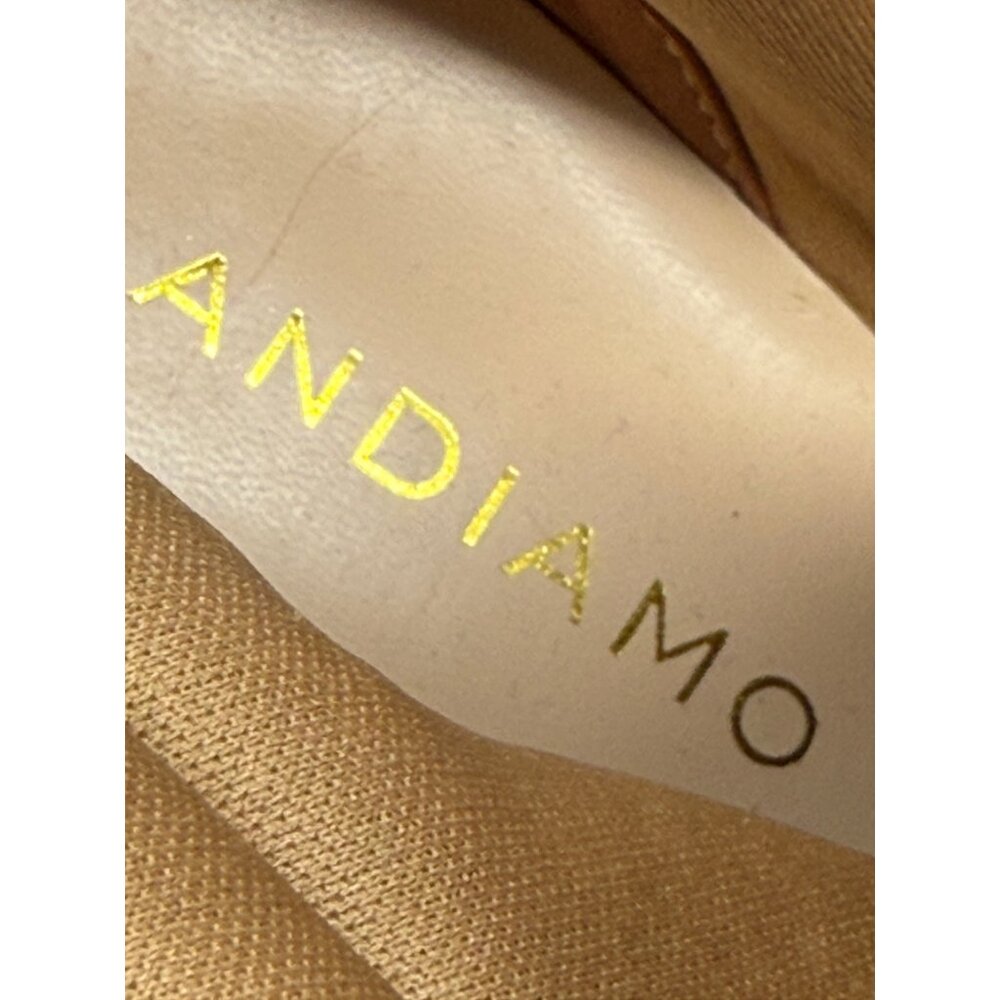 Andiamo Womens Tan Lace Up Heeled Ankle Boots Size 9.5 Faux Leather Zip Booties - Picture 9 of 9